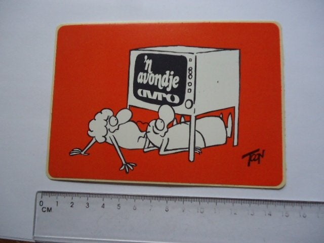 sticker oud TOON van DRIEL Knudde strip Avro tv retro t.v., Verzamelen, Verzenden, Zo goed als nieuw, Bedrijf of Vereniging