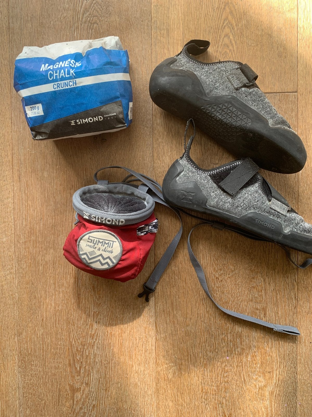 Klimschoenen, pofzak en magnesium, Ophalen of Verzenden, Gebruikt