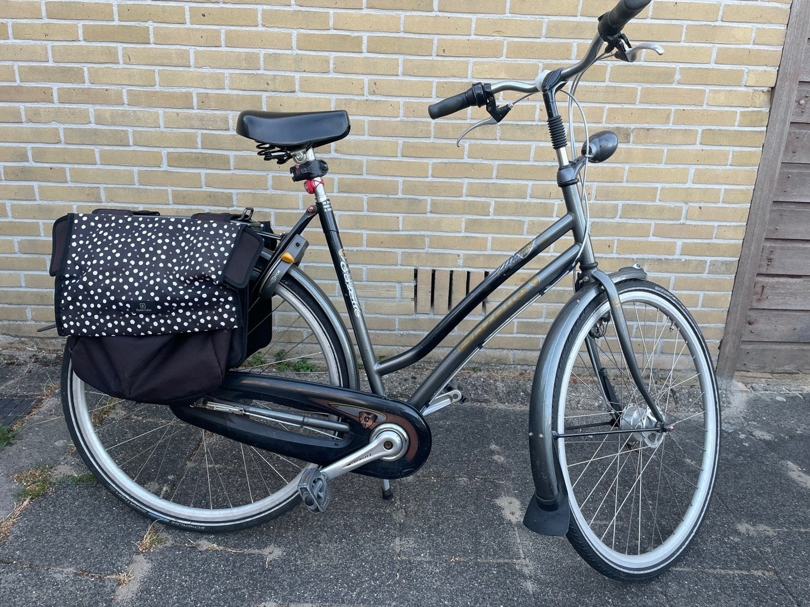 Damesfiets Gazelle met fietstassen, Velgrem, Ophalen, Overige merken, 53 tot 56 cm