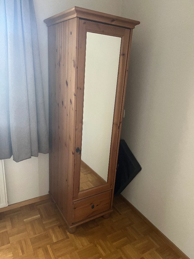 1-deurs met lade en spiegel, Huis en Inrichting, Ophalen, Linnenkast, Met lade(s), 50 tot 100 cm