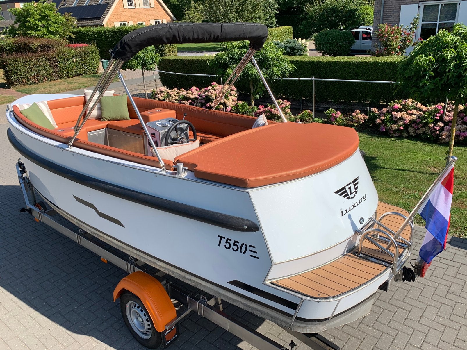 Luxury tender sloep  Honda 20 pk 4 takt bj 2022, Tender, Aluminium, Ophalen of Verzenden, Biminitop