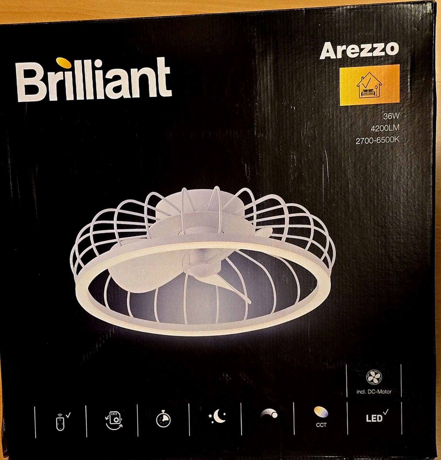 Brilliant Arezzo Plafondventilator met LED Verlichting, Ophalen, Nieuw