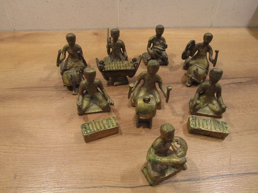 Bronzen muziek groep Zuid - Oost Azië, Antiek en Kunst, Ophalen of Verzenden, Brons