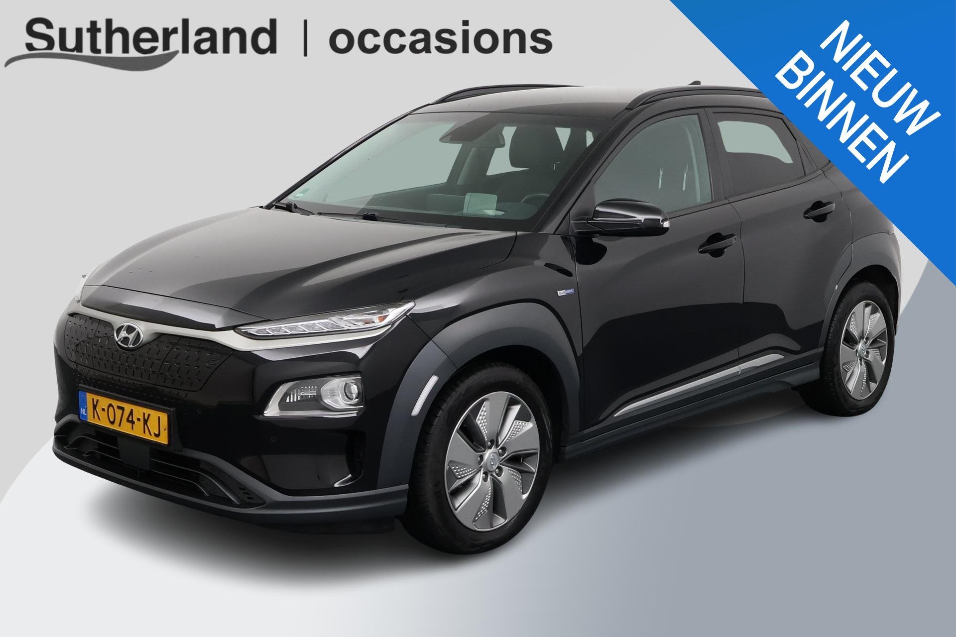 Hyundai Kona EV Premium 64 kWh | SOH 100 % | Lederen Interie, Auto's, Gebruikt, Zwart, Origineel Nederlands, 64 kWh