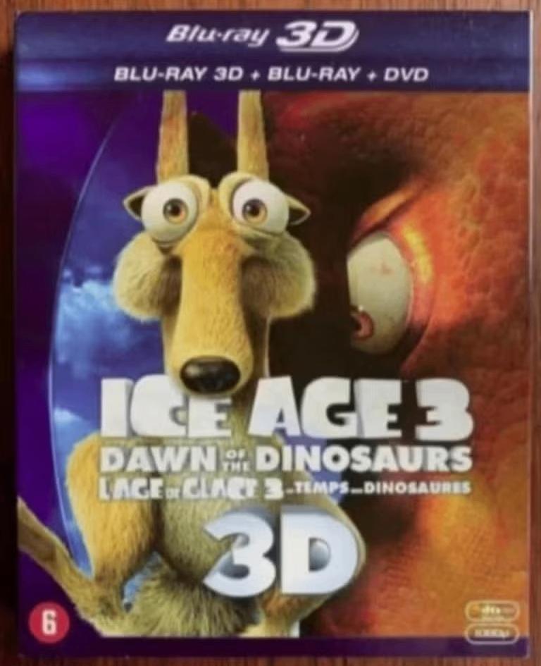 3 disc Blu-ray 3D blu-ray DVD Ice Age 3 Dawn of the Dinosaur, Cd's en Dvd's, Ophalen of Verzenden, Zo goed als nieuw, Tekenfilms en Animatie