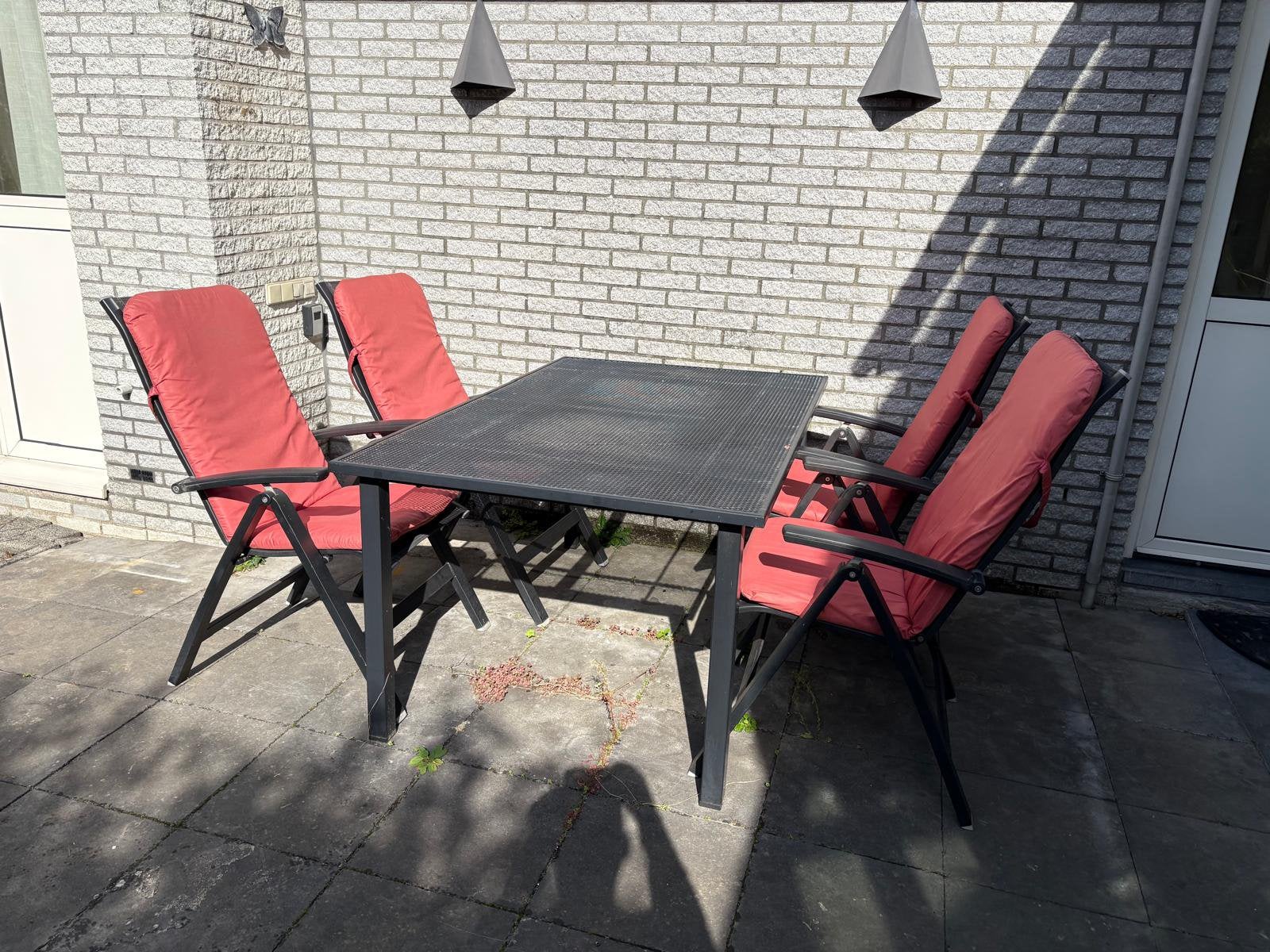 Tuinset Kettler aluminium + 4 verstelbare stoelen, Tuin en Terras, Ophalen, Zo goed als nieuw, Aluminium