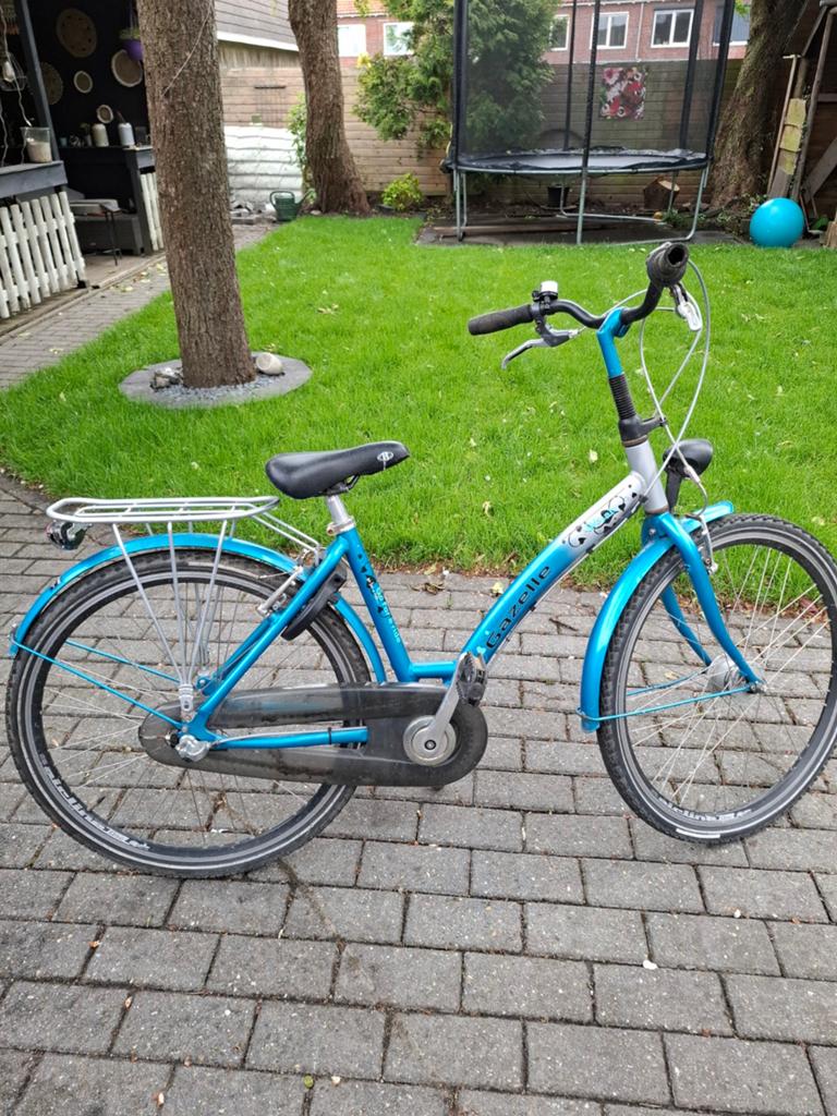 Gazelle meisjesfiets met RVS spaken en veiligheidsslot, Velgrem, Versnellingen, Ophalen of Verzenden, Gazelle