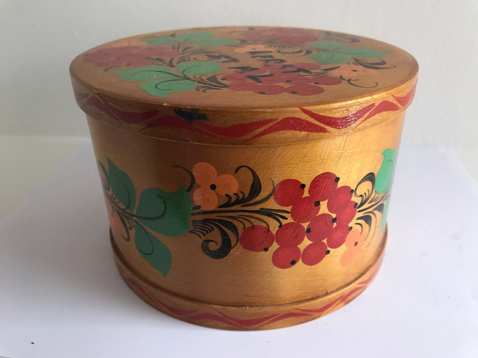 Ronde spanen doos hout, Antiek en Kunst, Ophalen of Verzenden