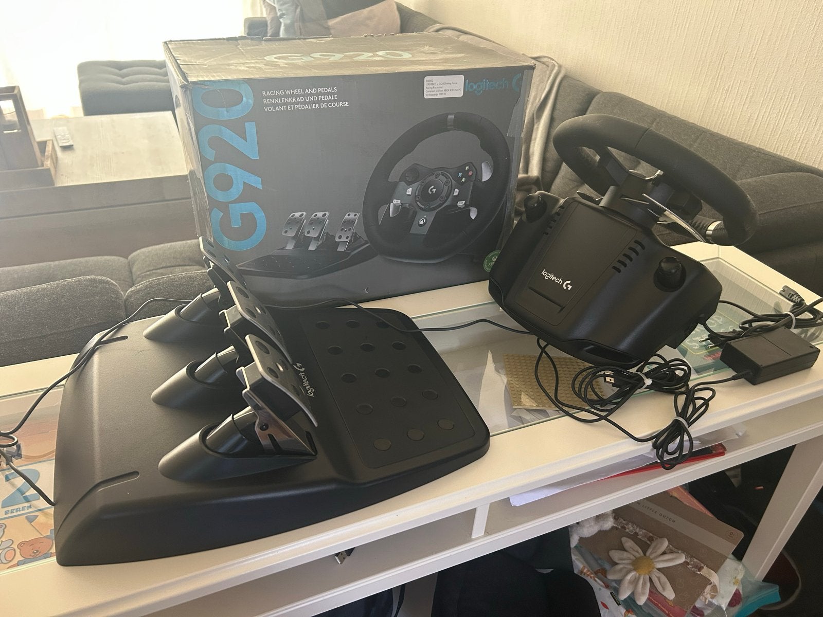 Logitech G920 Driving Force racestuur en pedalen, Ophalen, Racestuur, Force feedback, Zo goed als nieuw