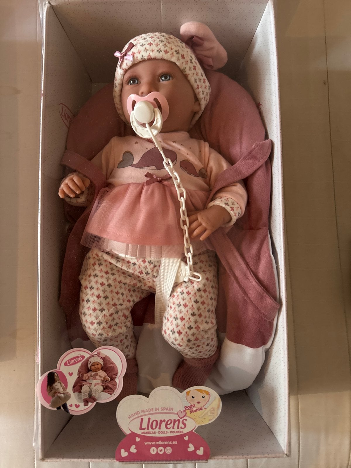 Llorens Babypop met speen en accessoires - Nieuw in doos, Ophalen of Verzenden, Nieuw, Babypop