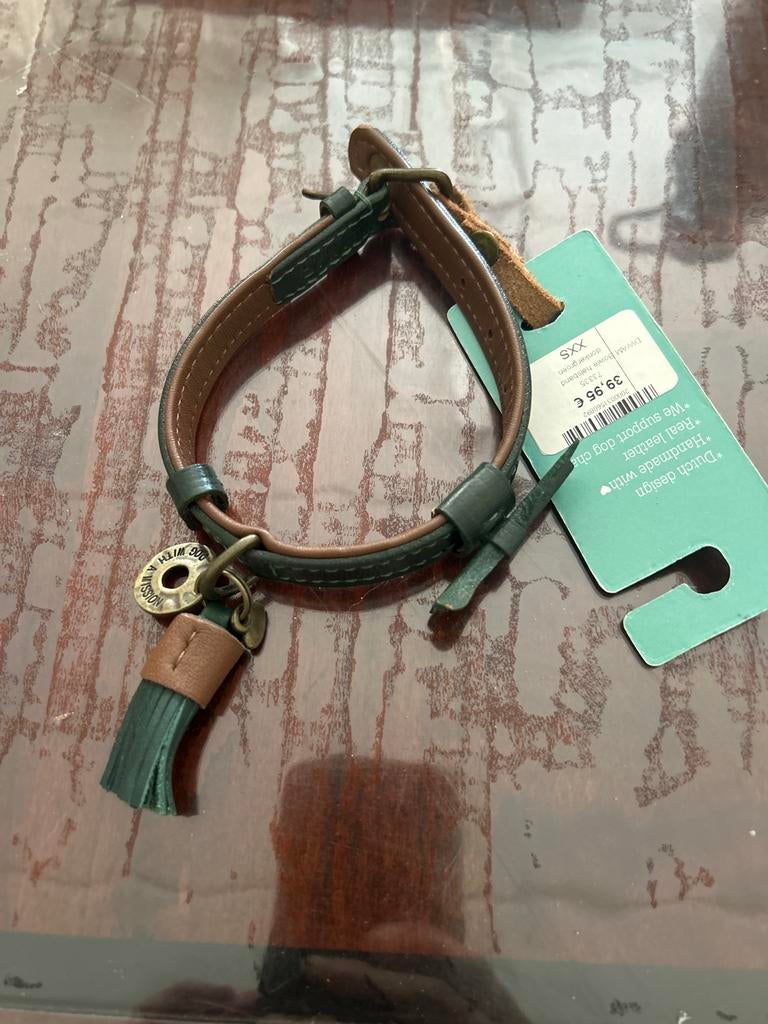 Nieuw DWAM bowie halsband donkergroen xxs, Ophalen of Verzenden, Handgemaakt, Nieuw
