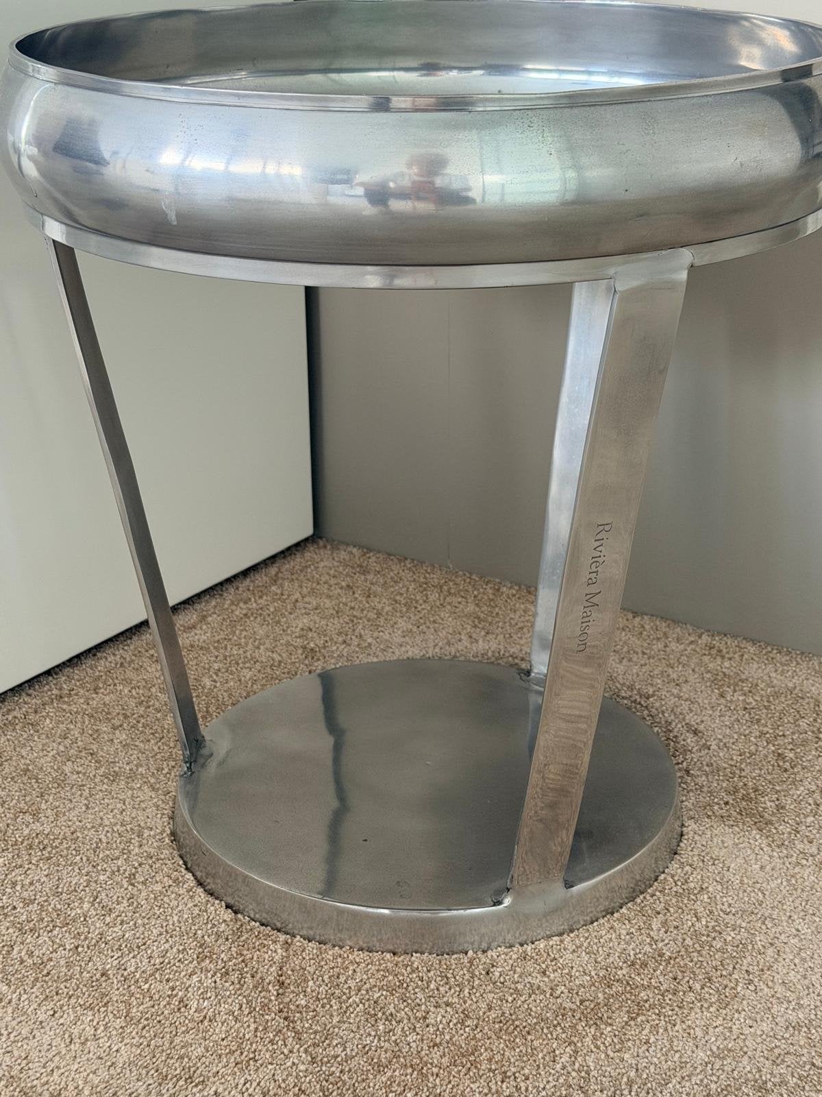 Riviera Maison bijzettafel / plantentafel metaal 50cm hoog, 45 tot 60 cm, Minder dan 55 cm, Gebruikt, Metaal of Aluminium