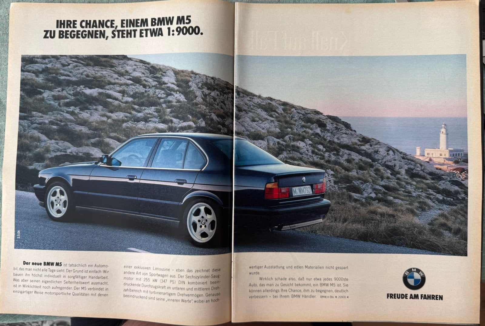 Advertentie BMW M5, Verzamelen, Verzenden, Zo goed als nieuw, Auto's