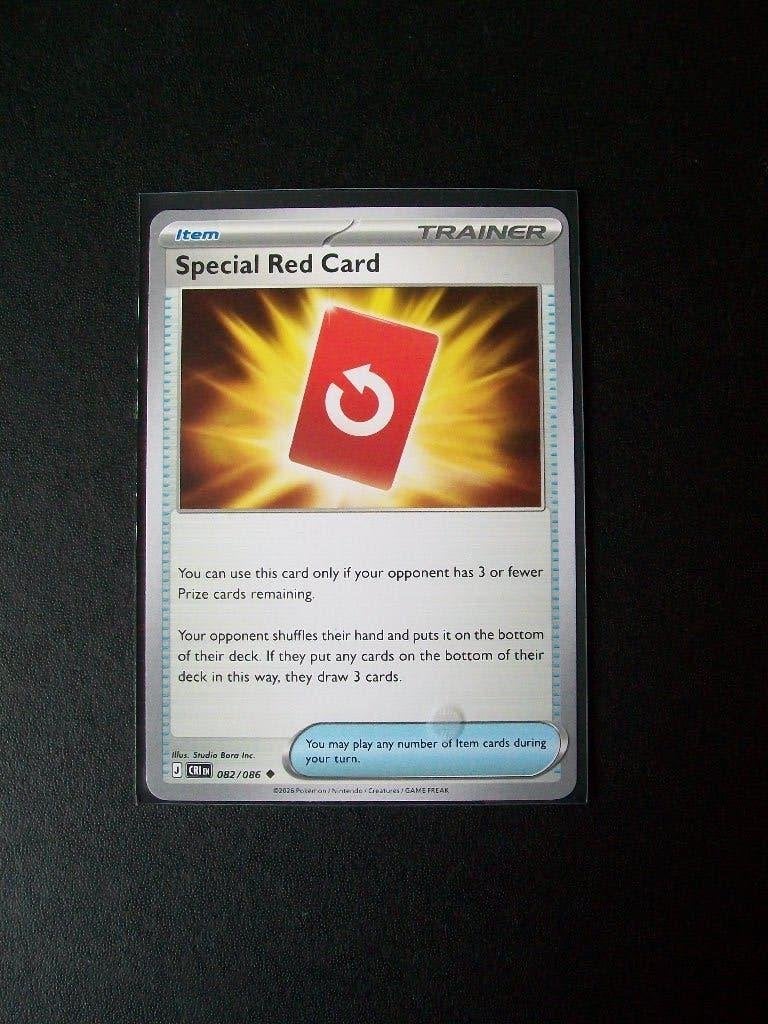 2614: Nieuwe Pokemon Kaart Trainer Special RED CARD 082/086, Verzenden, Nieuw, Losse kaart
