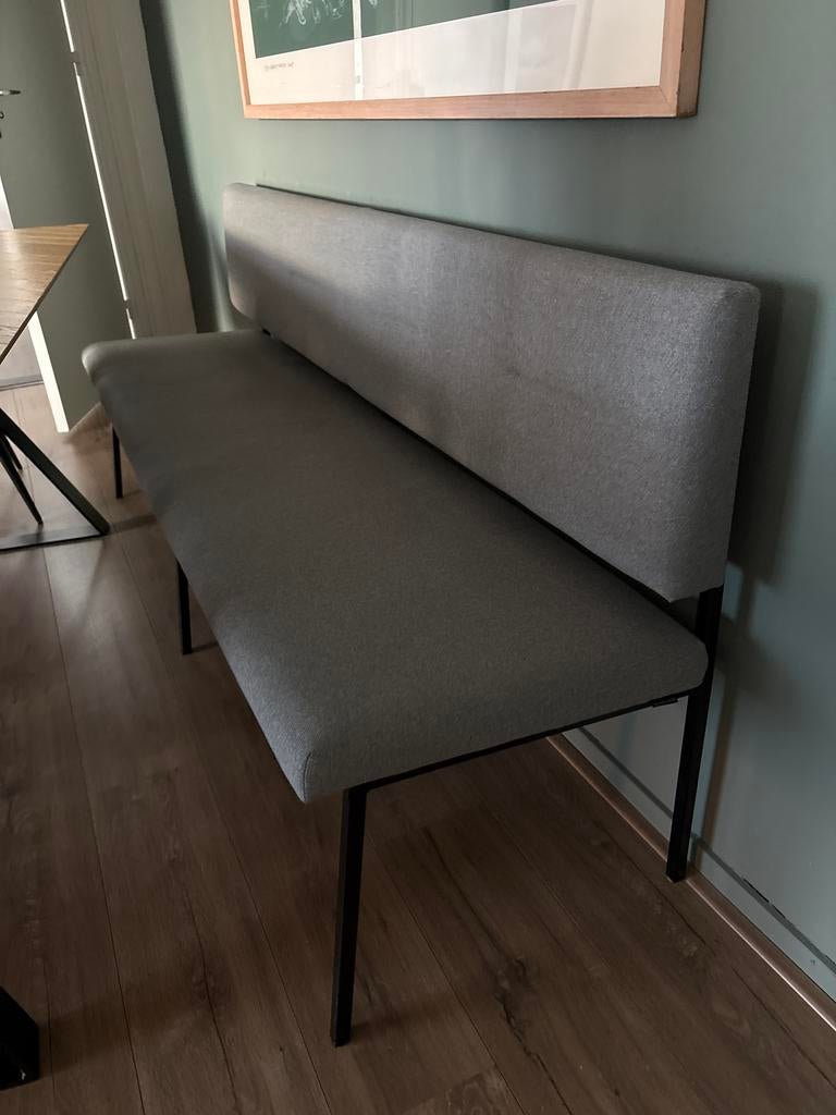 Dexter van Bodilson Bankje - 200cm, Zwart Frame, Ophalen, Gebruikt, Minder dan 75 cm, 150 tot 200 cm