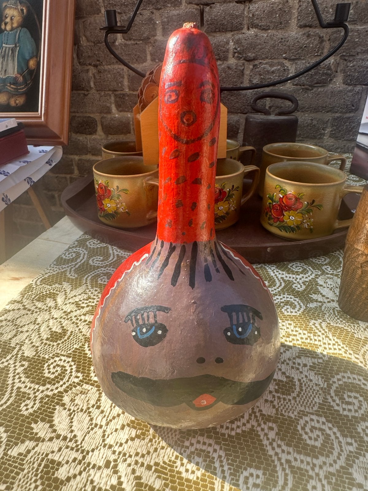 Unieke handgeschilderde kalebas decoratie, Ophalen of Verzenden