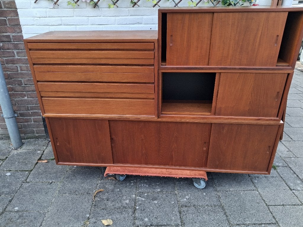 retro  poul  cadovius, Met plank(en), Teakhout, Ophalen of Verzenden, Minder dan 150 cm