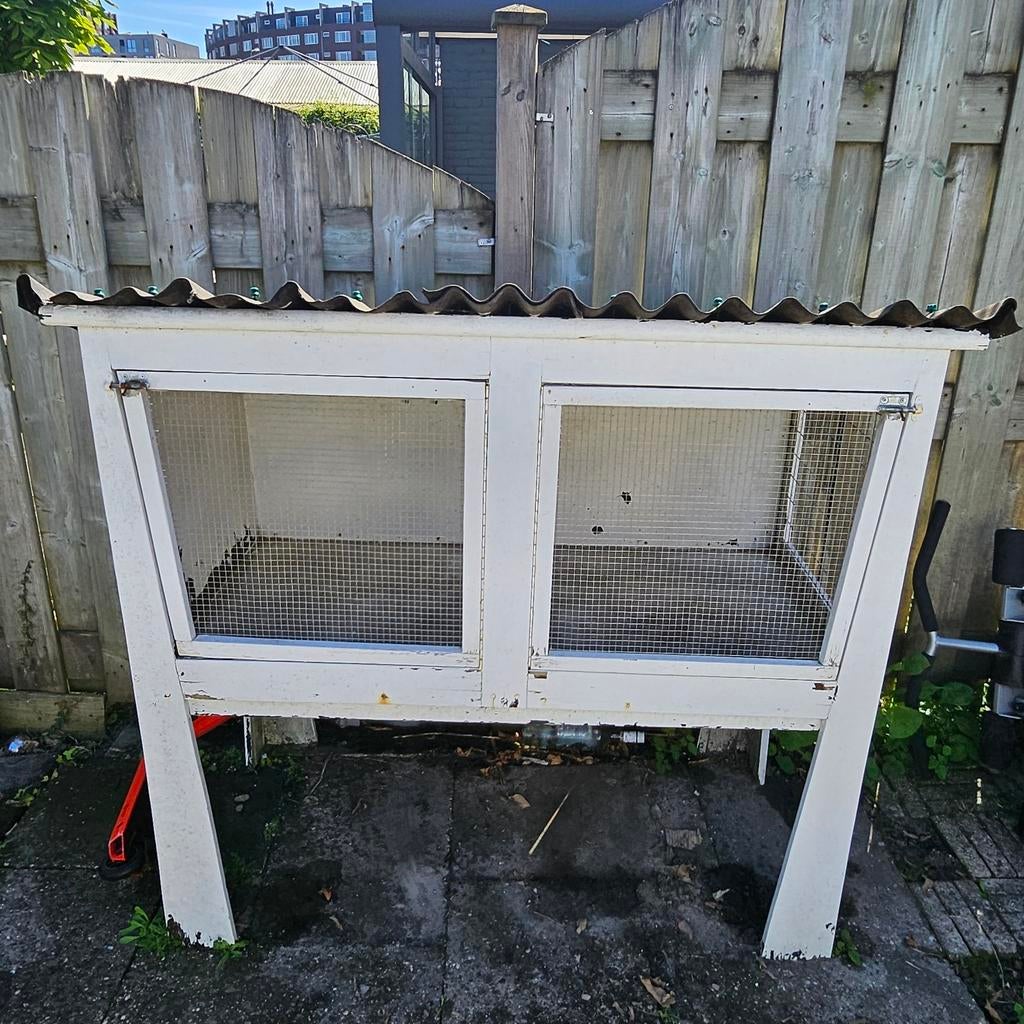 Hardhouten konijnen/caviahok, Dieren en Toebehoren, Knaagdieren en Konijnen | Hokken en Kooien, Ophalen, 90 cm of meer, Hok, Cavia