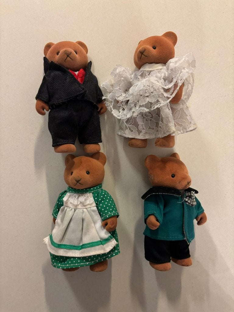 Sylvanian families beer familie set 4 stuks oa bruidspaar!, Ophalen of Verzenden, Gebruikt