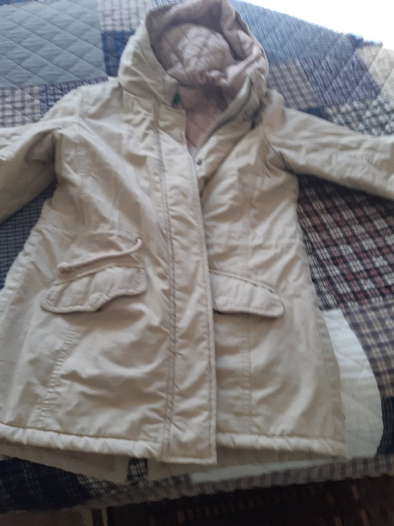 Benetton winterjas maat 41, Ophalen, Benetton, Beige, Maat 42/44 (L)