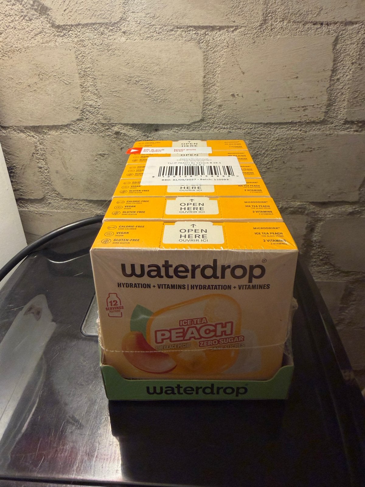 6x Waterdrop Microdrink Ice Tea Bruistablet Peach (12 stuks), Ophalen of Verzenden