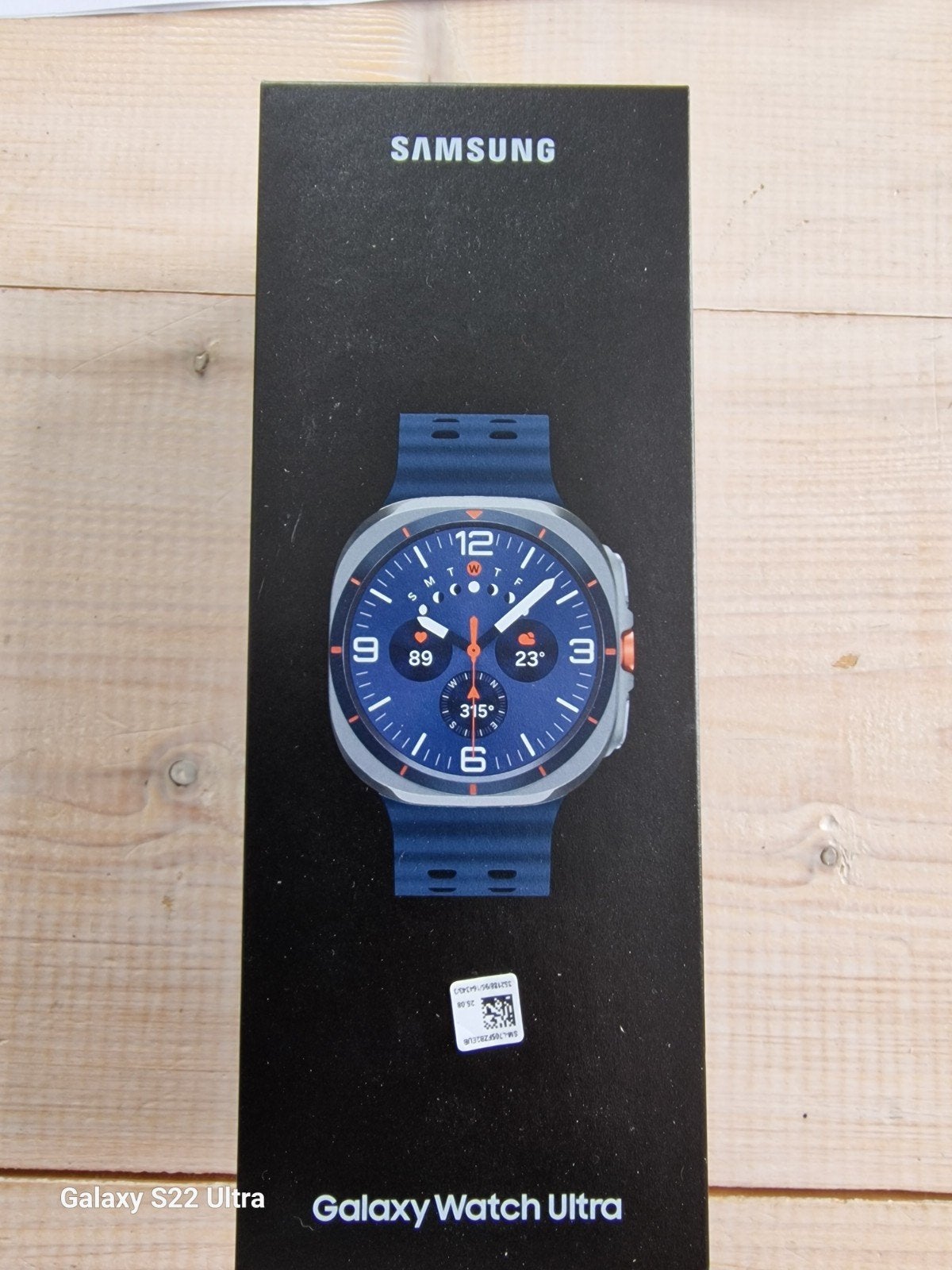 Samsung Galaxy Watch Ultra E-Sim met unieke houten band, Zwart, Ophalen of Verzenden, Zo goed als nieuw, Samsung