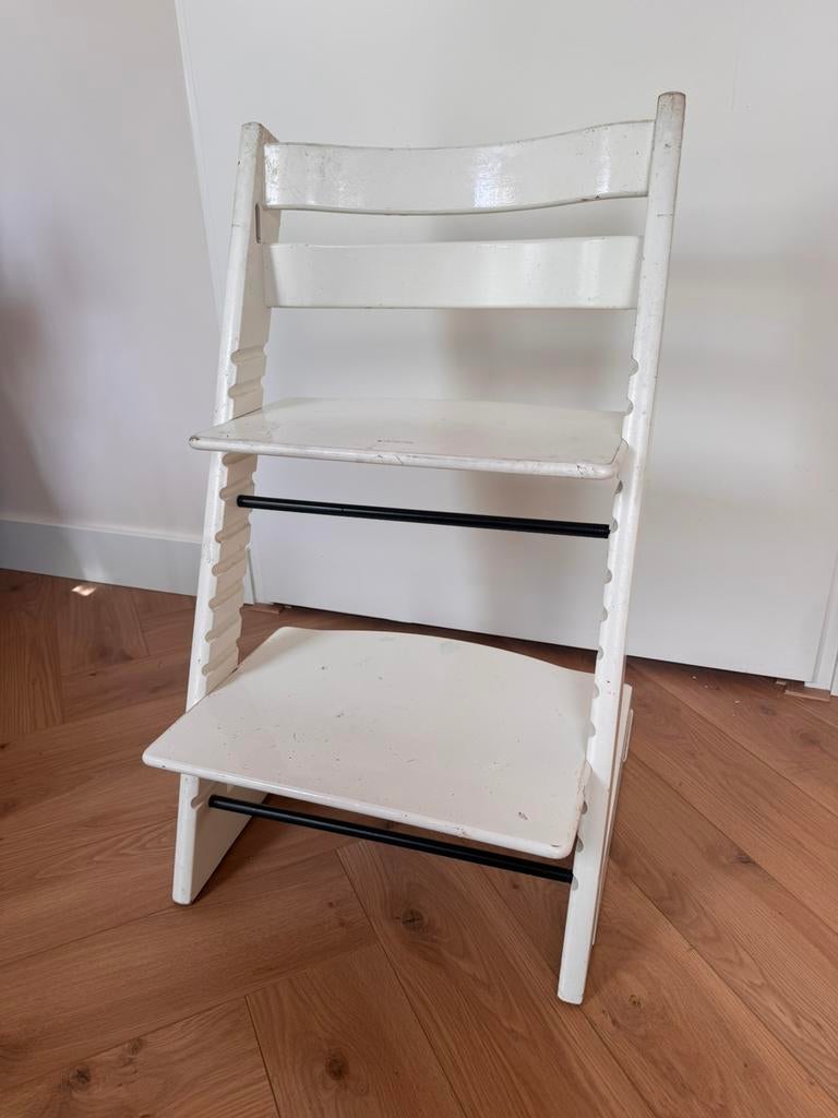 Originele Stokke Tripp Trapp stoel in wit, Kinderen en Baby's, Kinderstoelen, Ophalen, Gebruikt, Meegroeistoel
