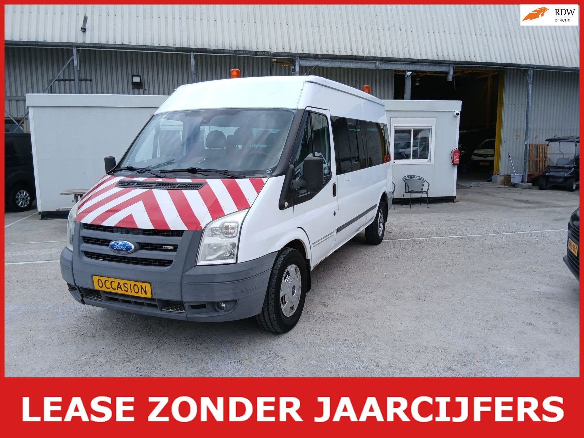 Ford Transit 350 2.4 tourneo 9 pers belgie export, Auto's, Dealer onderhouden, Gebruikt, 116 pk, Wit