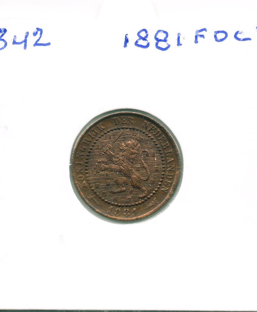 WILLEM 3  CENT1881 F.D.C.-, Ophalen of Verzenden, Koning Willem III, 1 cent, Losse munt