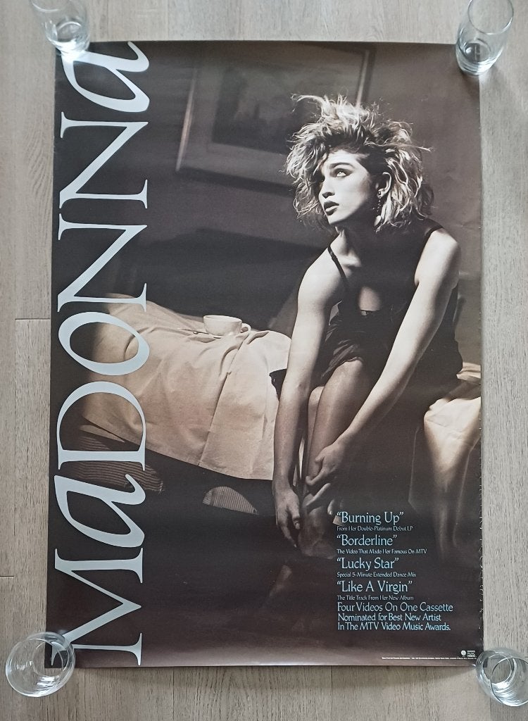 Madonna promo poster 1984 - Zeer zeldzaam, Verzamelen, Posters, Verzenden, Zo goed als nieuw, A1 t/m A3, Reclame