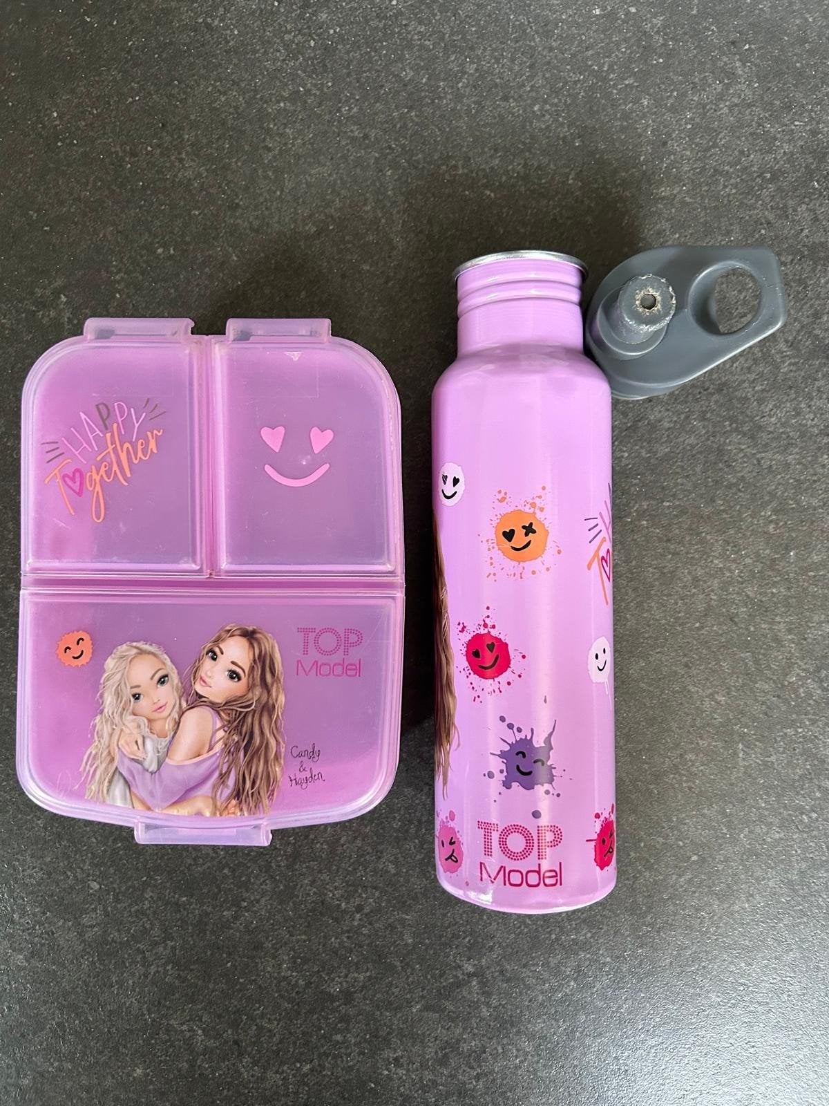 TopModel drinkfles en lunchbox set, Ophalen of Verzenden, Zo goed als nieuw
