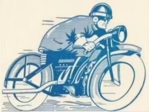 Zeefdruk Motorcoureur Motorsport TT Assen Blauw., Ophalen of Verzenden, Zo goed als nieuw