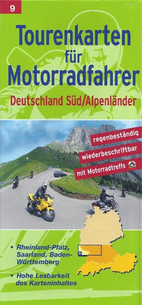 Pl1367 tourkaart plattegrond no9 duitsland zuid, Boeken, Atlassen en Landkaarten, Gelezen, 2000 tot heden, Ophalen of Verzenden