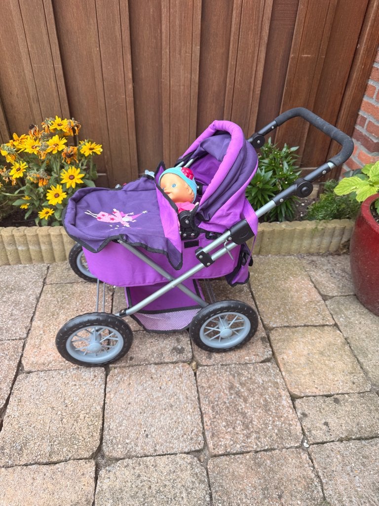 poppenwagen met poppen, Ophalen, Gebruikt, Babypop