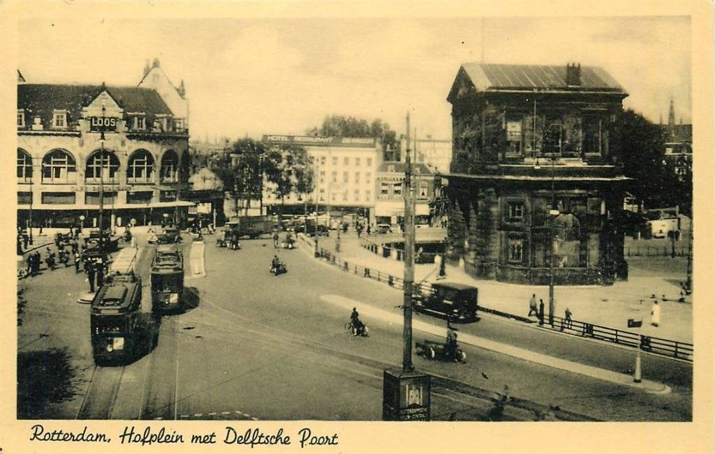 388-226-013 Rotterdam Hofplein met Delftsche Poort, Verzenden, Voor 1920, Zuid-Holland