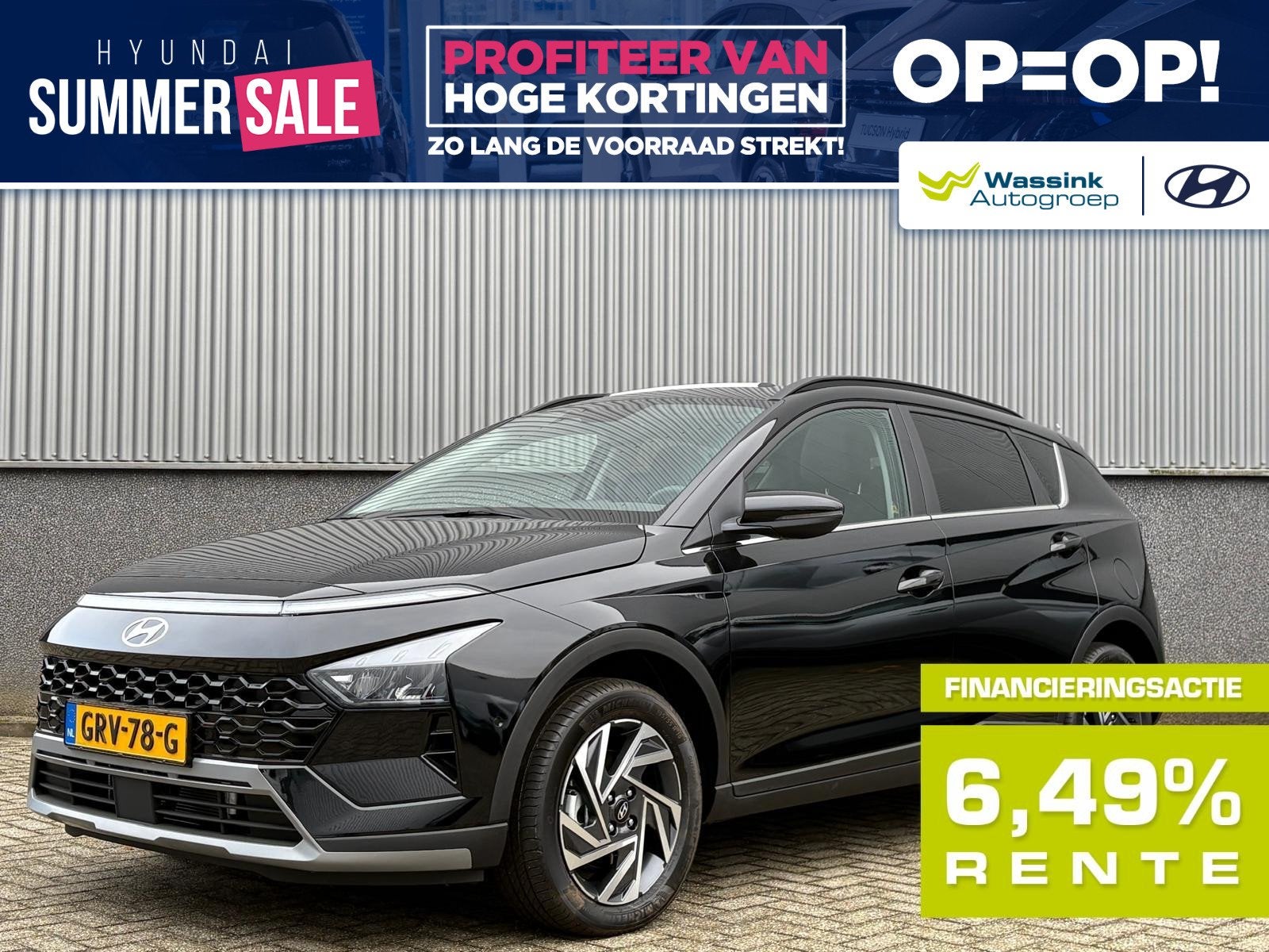 Hyundai Bayon 1.0 T-GDI 48V 100PK Premium Sky Open dak I Sto, 1095 kg, Zwart, Origineel Nederlands, Bedrijf
