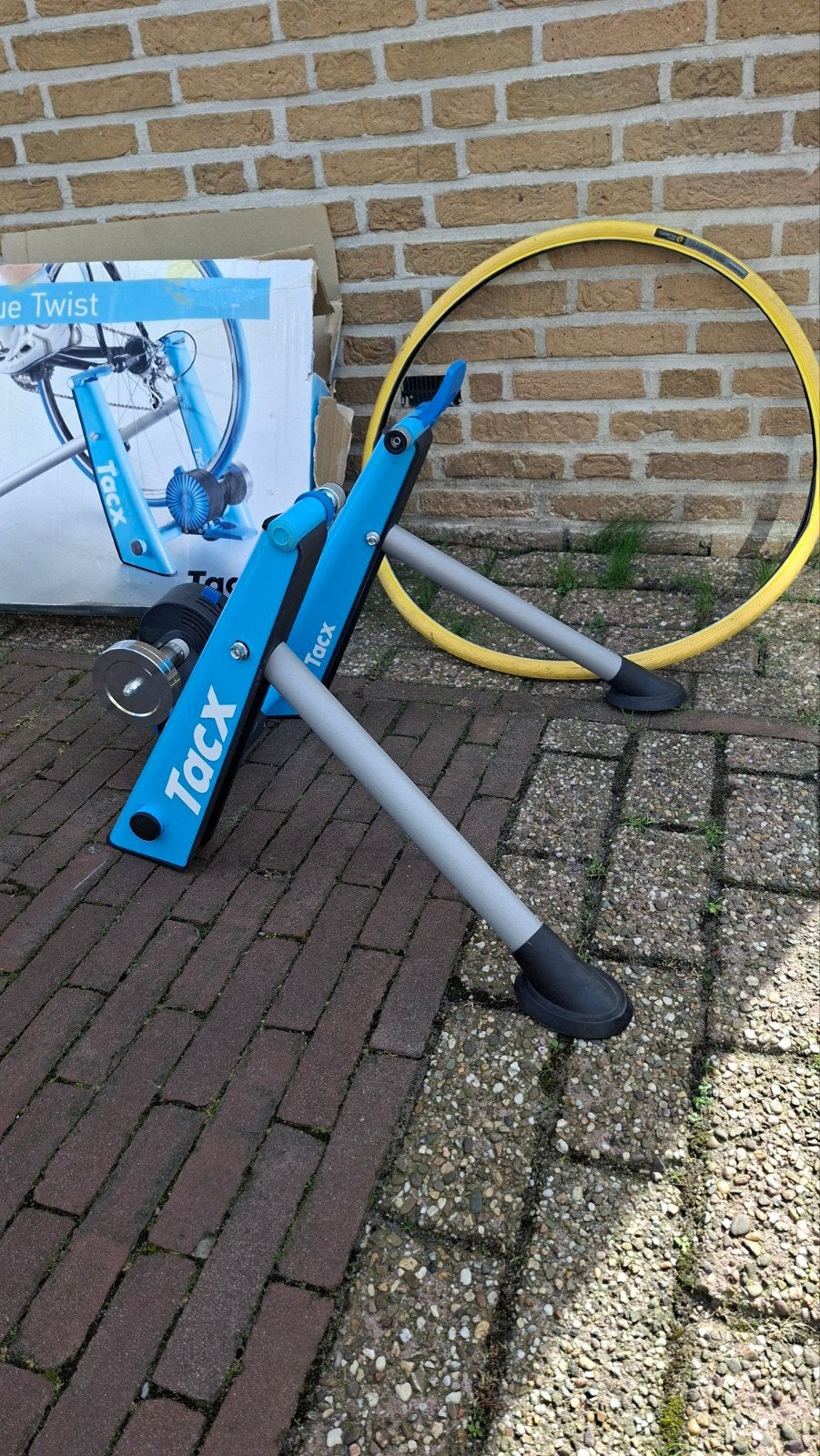 Tacx Blue Twist fietstrainer met buitenband, Fietsen en Brommers, Ophalen, Zo goed als nieuw, Tacx