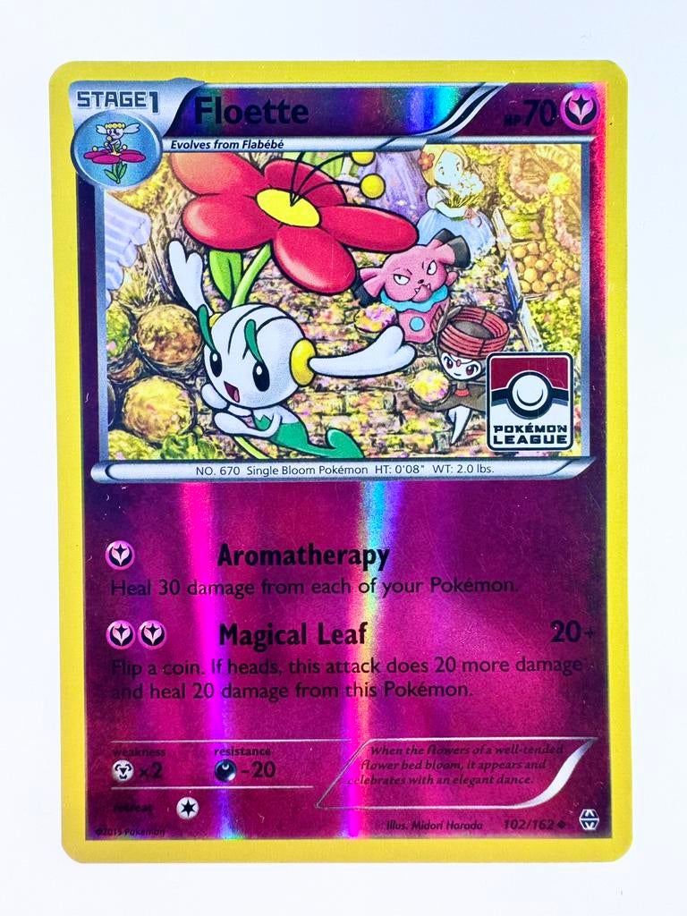 Pokemon LEAGUE Floette 102/162 Reverse Holo, Ophalen of Verzenden, Zo goed als nieuw, Losse kaart, Foil