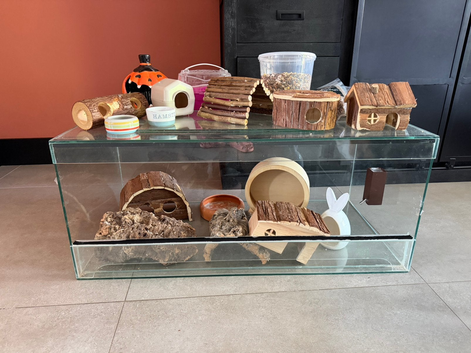 Terrarium hanster, Gebruikt, 75 tot 110 cm, Ophalen, Minder dan 60 cm
