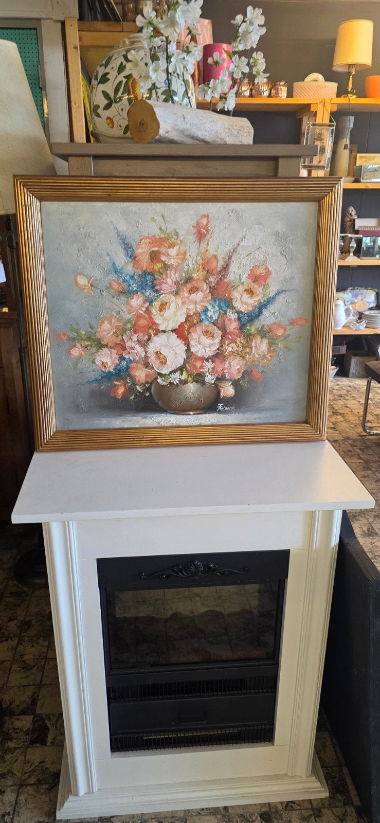 bloemstilleven olieverfschilderij, gesigneerd Freder, Ophalen