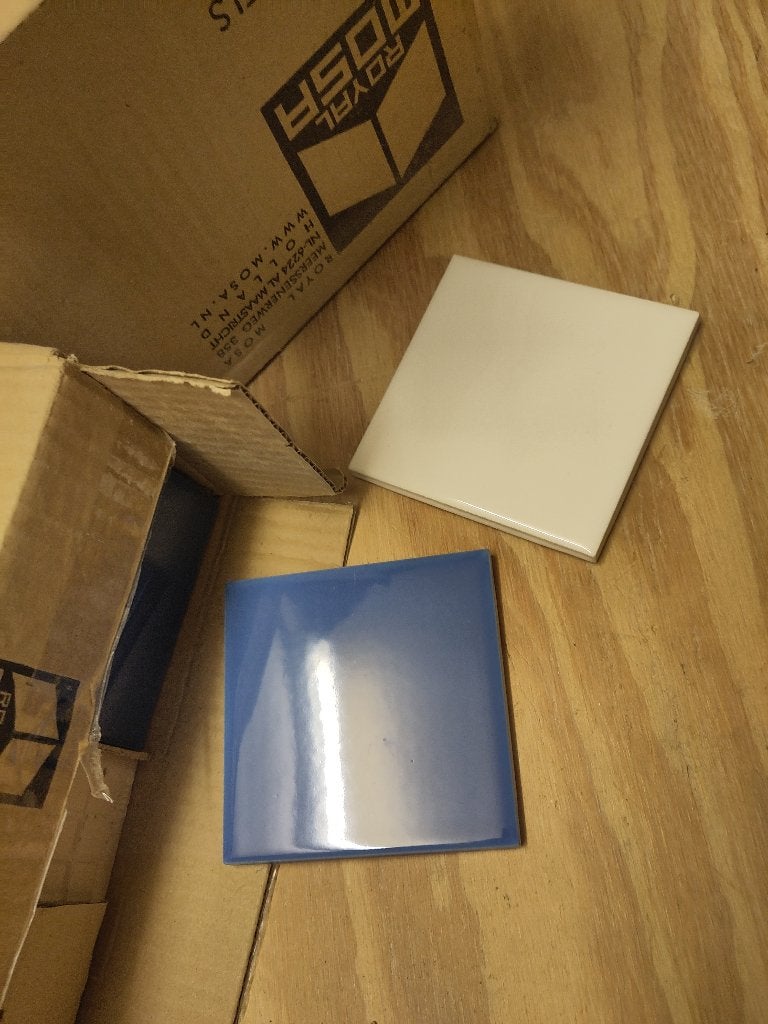 Wandtegels blauw of wit 10*10 cm, Ophalen, Nieuw, Minder dan 20 cm, Minder dan 20 cm