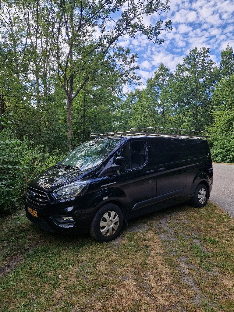 Ford Transit Custom 130PK L2H1 Automaat 2021 (BTW-auto), Stof, 4 cilinders, 129 pk, Zwart