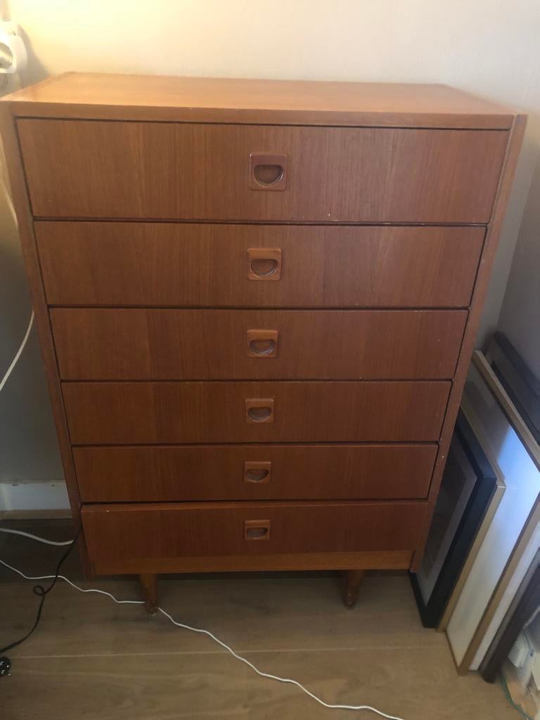 Vintage ladekast jaren '70, Gebruikt, 5 laden of meer, 100 tot 150 cm, 25 tot 50 cm