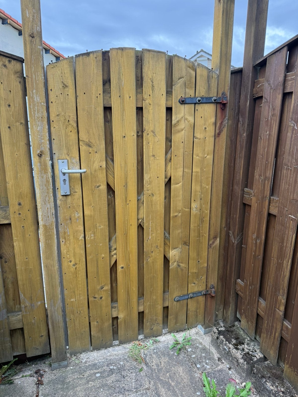 Houten schuttingdeel en poort, Ophalen of Verzenden, Gebruikt, Hout, 1 tot 2 meter