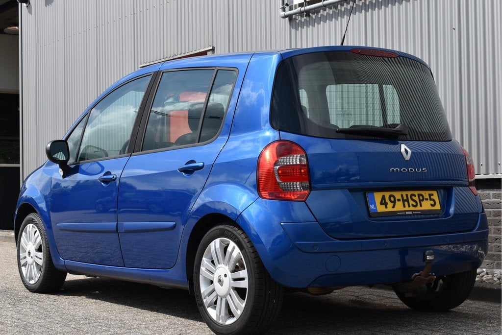 Renault Modus 1.6-16V Dynamique Automaat NL-auto, Trekhaak,, Auto's, Stof, Gebruikt, 4 cilinders, Blauw