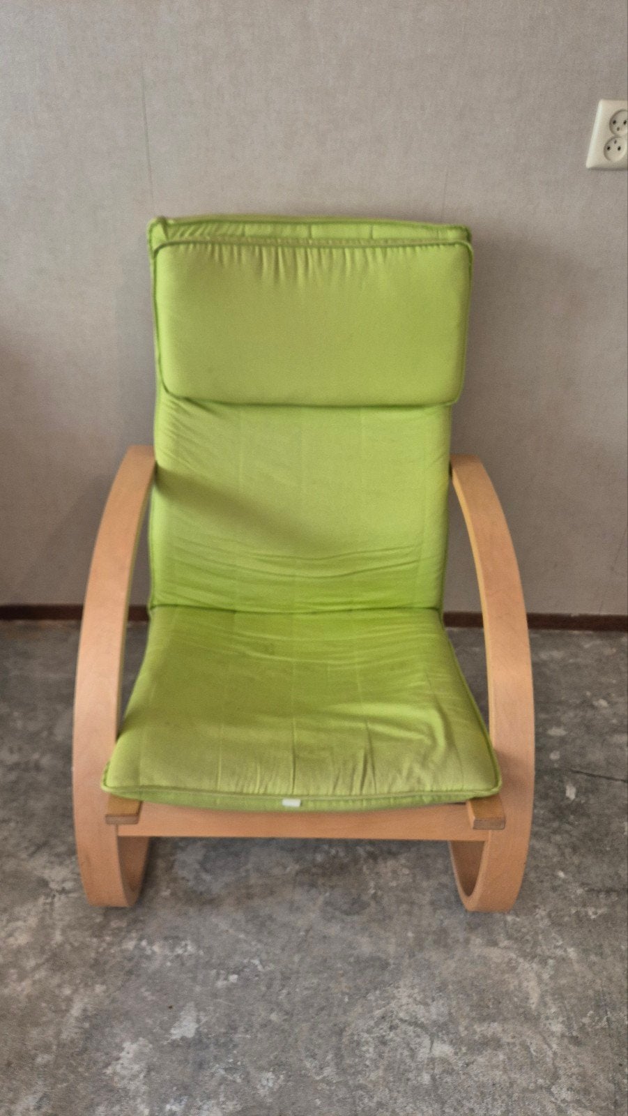 Comfortabele schommelstoel met groene kussens, Ophalen, Gebruikt, Overige kleuren, Eén