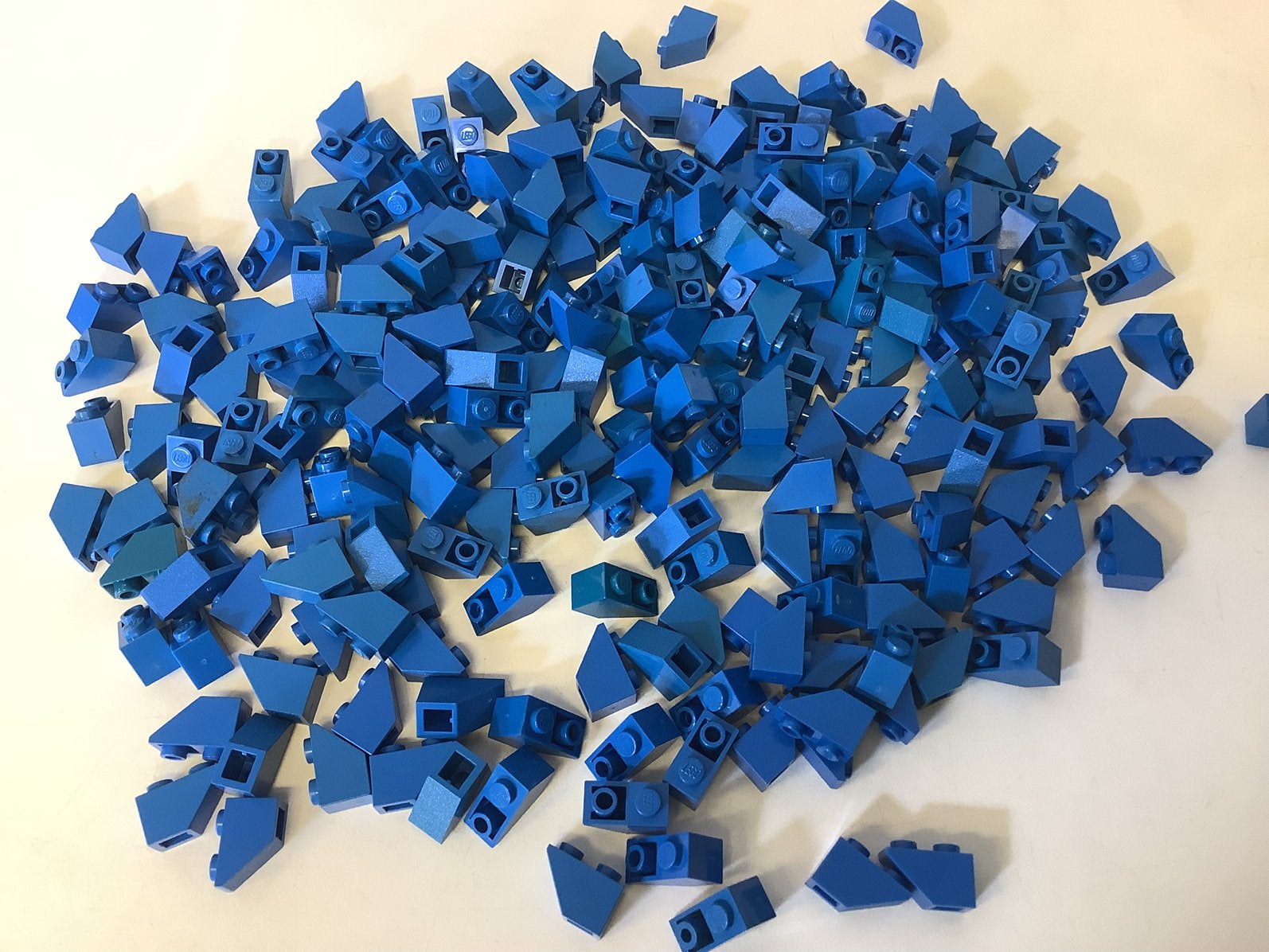 Lego dakpan 45 2x1 omgekeerd blauw, Ophalen of Verzenden, Gebruikt, Losse stenen, Lego