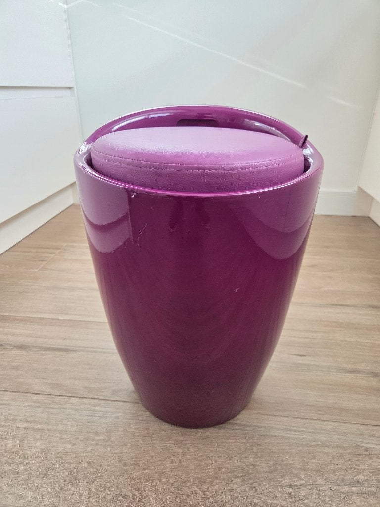 Paars krukje met opbergruimte, Ophalen, Gebruikt, Kunststof
