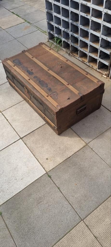 Scheepskist hutkoffer uit een ver verleden, Huis en Inrichting, Woonaccessoires | Kisten, Ophalen, Minder dan 50 cm, Minder dan 50 cm