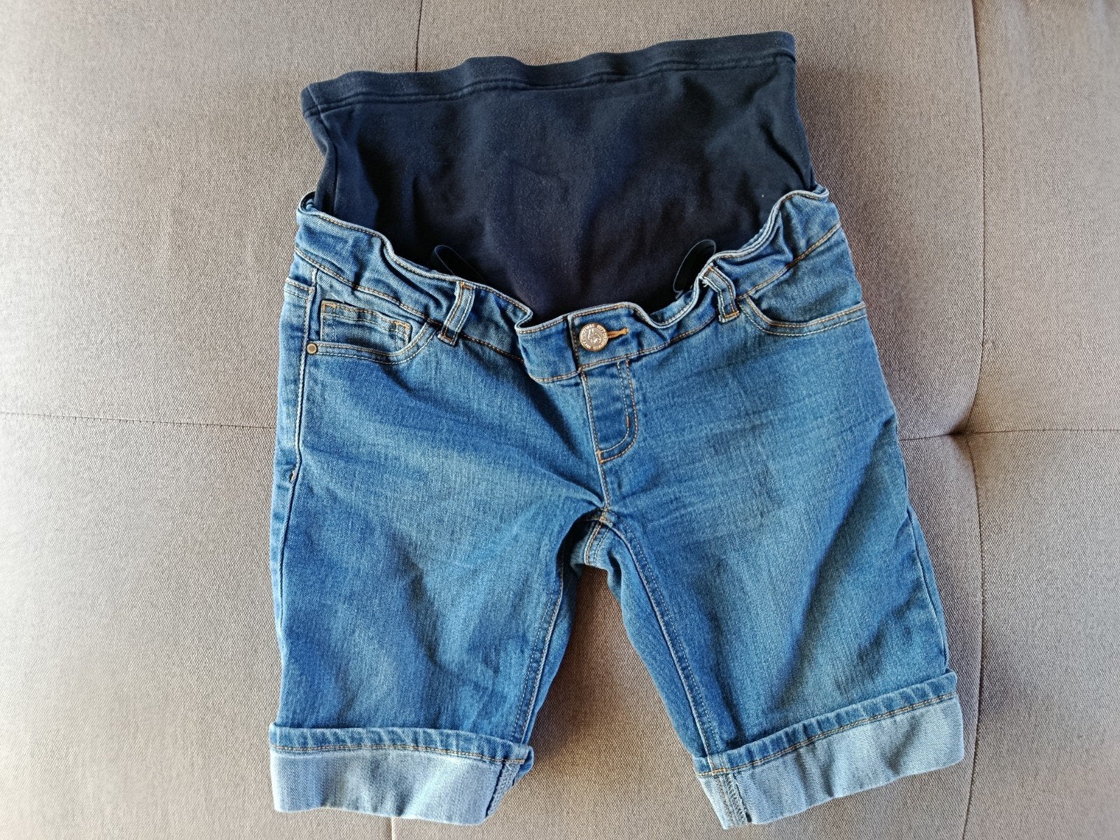Zwangerschaps korte broeken (H&M en Fitt) - Maat S, H&M, Kort, Blauw, Ophalen of Verzenden